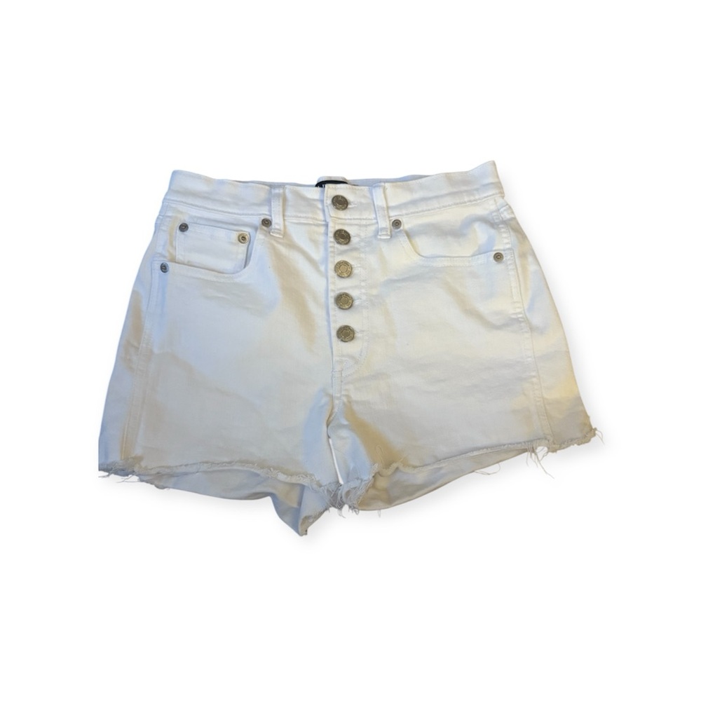 Gap white Denim Shorts Frayed Raw hem button fly size 2/26 3.5 inseam